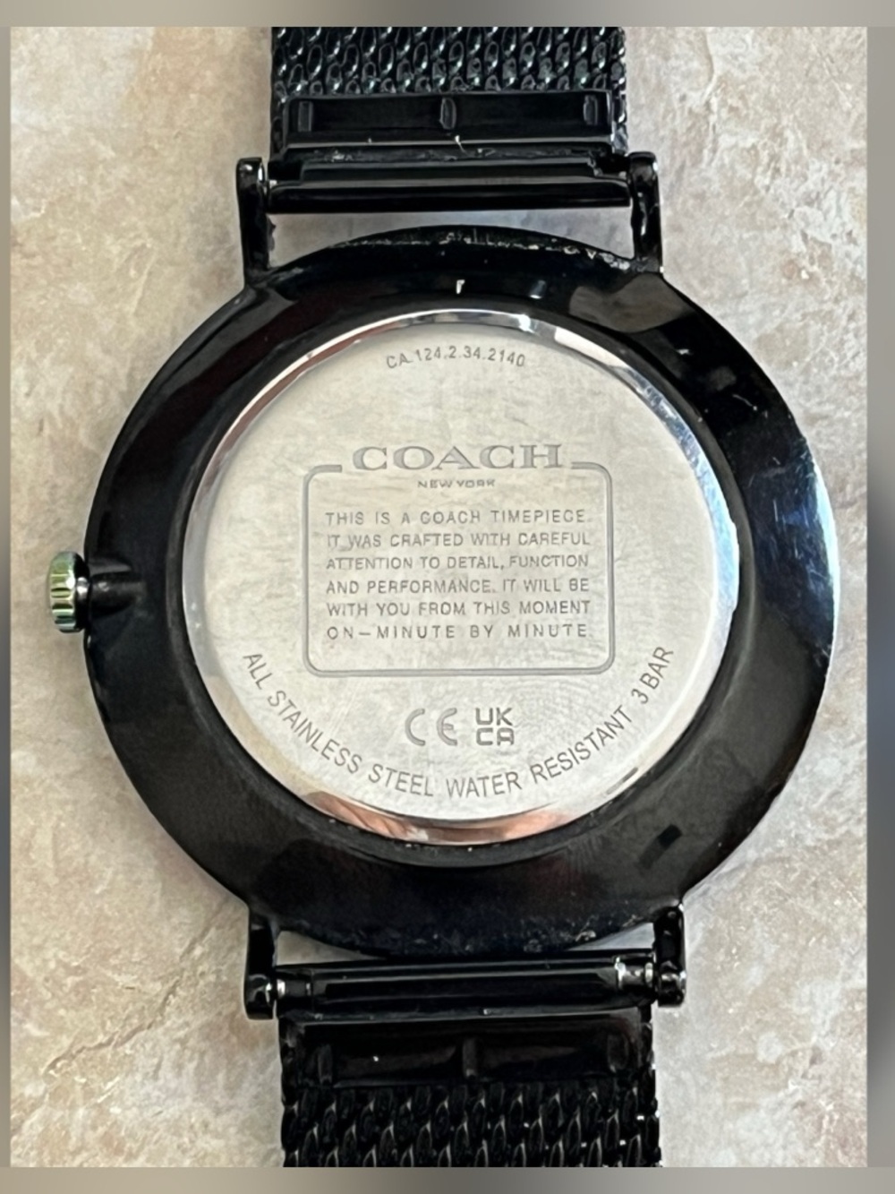 Coach Men's Charles Model Black Color Mesh Stainless Steel Bracelet Watch - Picture 5 of 11